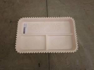 lot 239 image: Vintage Milk Glass Divided Serving Tray
