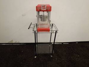 lot 265 image: Vintage-Style Popcorn Machine with Storage Cart