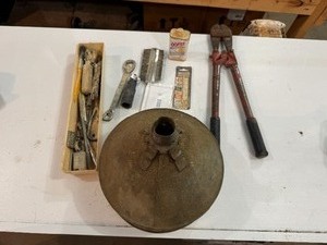 Bolt Cutter, Large Funnel and Miscellaneous Shop Items