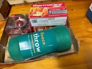 New Fleece Throw, New Candle and New Heat Wraps