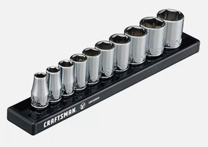 lot 23 image: New Craftsman V-Series Socket Set, Shallow SAE 14 Inch Drive, 10 Piece Model # CMMT17300V 0619246