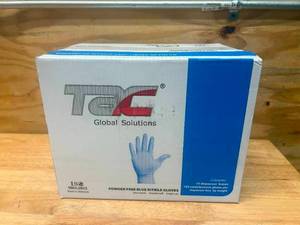 lot 42 image: TAC- Case of- Powder Free Blue Nitrile Gloves Size L (1000 gloves)