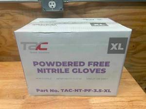 lot 43 image: TAC Case of- Powder Free Blue Nitrile Gloves Size XL (1000 gloves)