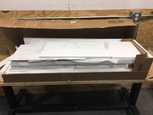 lot 55 image: 6-Tier Freestanding Bathroom Cabinet With 2 Open Compartments And Adjustable Shelves Model # JV10642WH