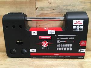 lot 61 image: New Craftsman V-Series 18-Piece Standard (SAE) 38-in Drive 6-point Shallow Socket Set Model # CMMT45752V 06242425