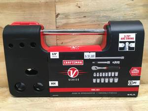 lot 62 image: New Craftsman V-Series Metric 38-in Drive 6-point Shallow Socket Set Model # CMMT45753V 06242425