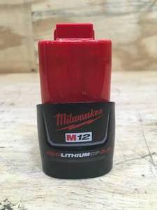 lot 78 image: Milwaukee M12 Red Lithium 2Ah Battery Model # 48-11-2420