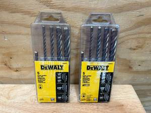 lot 90 image: DEWALT Lot of 2-  Rock Carbide 5-Piece x Carbide Masonry Drill Bit Sets for Hammer Drill