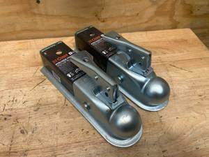 lot 106 image: CURT Lot of 2-  2 Straight-Tongue Couplers with Posi-Lock (2 Channel, 3,500 lbs., Zinc)