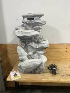 lot 152 image: ALPINE WIN316 4-Tiered Rock Fountain with LED Lights