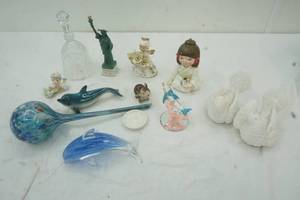 lot 64 image: Home Decor, Planter Bulb, Dolphin Figures, Birds (broken wings) and more