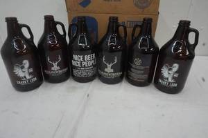 lot 74 image: Snarky Loon & Hammer Heart Brewing Company Growlers