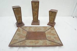 lot 83 image: Home Decor, Candle Holders and Platter