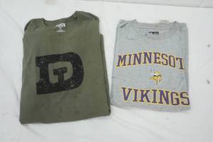 lot 158 image: Mens T-Shirts XL Duluth Co. and 2XL MN Vikings