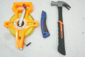 lot 163 image: Tools , Tape Measure, Hammer, utility knife