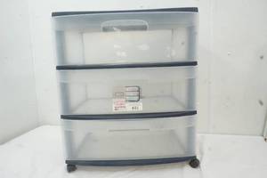 lot 233 image: Three Drawer Cart on Wheels 25 Tall