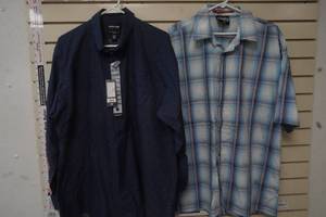 lot 254 image: Mens Long & Short Sleeve Button Up Dress Shirts
