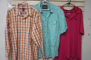 lot 258 image: Mens L and XL Button Up and Polo Shirts