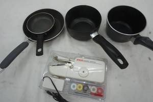 lot 278 image: Kitchen Pots & Singer Handy Stitch