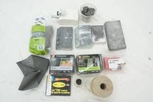 lot 377 image: Sanding Blocks, Roll Sand paper, staples, nails and screws