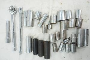lot 379 image: Socket Wrench with a variety of sockets