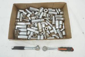 lot 382 image: Two Socket wrenches and large variety of sockets