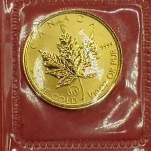 1997 110 oz .9999 Gold Canada Maple Leaf wPrivy Mark, SEALED in Original Pkg AND with the Original Family Folder