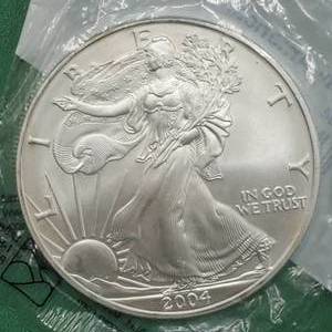 2004 American Silver Eagle, Uncirculated in Sealed Littleton Pkg