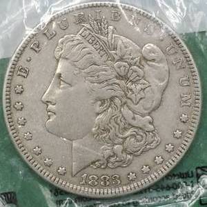 1883 Morgan Silver Dollar, VF, in Sealed Littleton Pkg