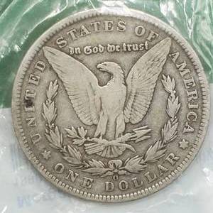 1890-O Morgan Silver Dollar, VG, in Sealed Littleton Pkg