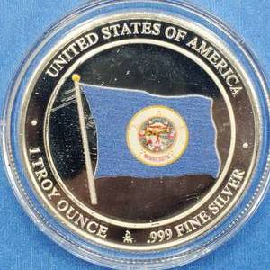 1 Troy Oz 1858 Minnesota Commemrative Colored Round in Display Box