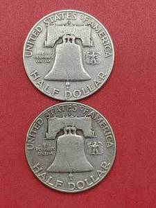 1950-D & 1954-S Franklin Half Dollars