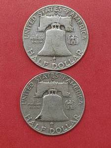 1954-D & 1957-D Franklin Half Dollars