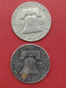 1957 & 1958-D Franklin Half Dollars