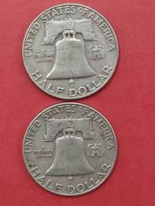 1958-D & 1959-D Franklin Half Dollars