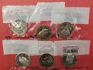6 Choice Proof Kennedy Half Dollars in Sealed Littleton Pkg--1980-S, 2001-S, 2006-S, 2006-S & 2009-S