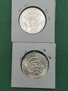 2 1964 Kennedy Half Dollars--90% Silver
