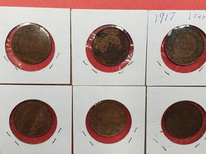 (6) Canada Large Cents