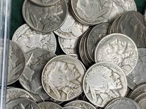 135 Buffalo Nickels. Many in better than VG grade.