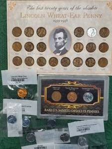 1939-1958 Wheat Cent Year, 7 BU Steel Cents and more