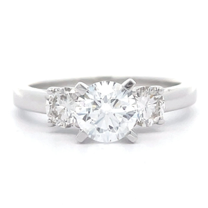 1.50 Carat Diamond Three-Stone Ring in White Gold $3,250 Retail