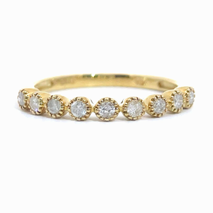 0.20 Carat Diamond Halo Stack Ring in Yellow Gold
