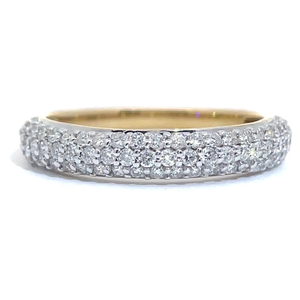 0.50 Carat Diamond Pave Multi-Row Ring in 14k Yellow Gold