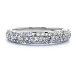 0.50 Carat Diamond Multi-Row Pave Ring in 14k White Gold