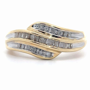 1 Carat Diamond Multi-Wave Channel Ring in Yellow Gold
