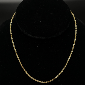 2mm Fancy Rope Chain Necklace in 14k Yellow Gold