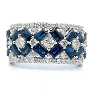 Wow 3.00 Carat Natural Sapphire and Natural Diamond Estate Ring in 14k White Heavy Gold $5,118 Retail VIDEO