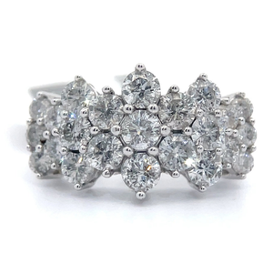 3.00 Carat Natural Diamond Cocktail Estate Ring in White Gold $4,999.98 Retail Tag Attached VIDEO