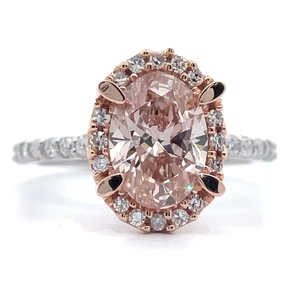 Rare 2.50 Carat Pink and White Diamond Ring in 14k White and Rose Gold $6,899 Retail VIDEO