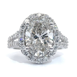 Gorgeous Brand New 5.25 Carat Oval Diamond Halo Ring in 14k White Gold $11,496 Retail VIDEO